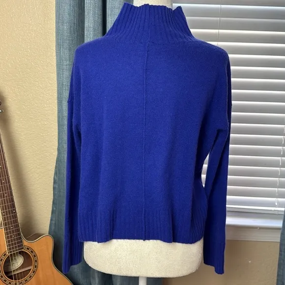 Free People Poppy Cashmere Turtleneck Sweater Halcyon Blue Sz XS