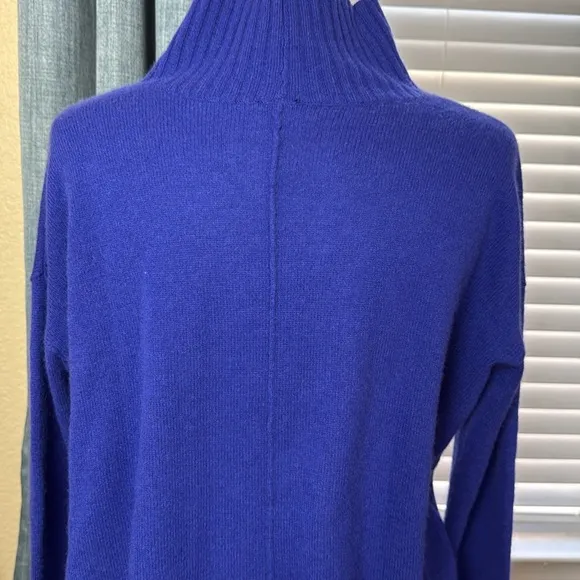 Free People Poppy Cashmere Turtleneck Sweater Halcyon Blue Sz XS