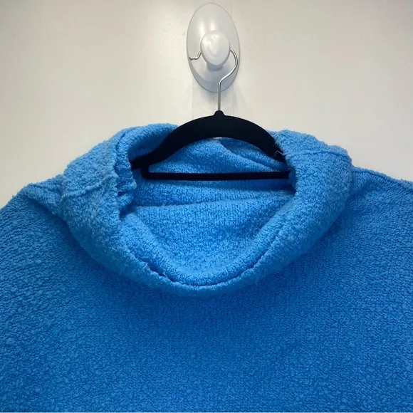 Free People Stormy Cowl Neck Blue Pullover Sweater