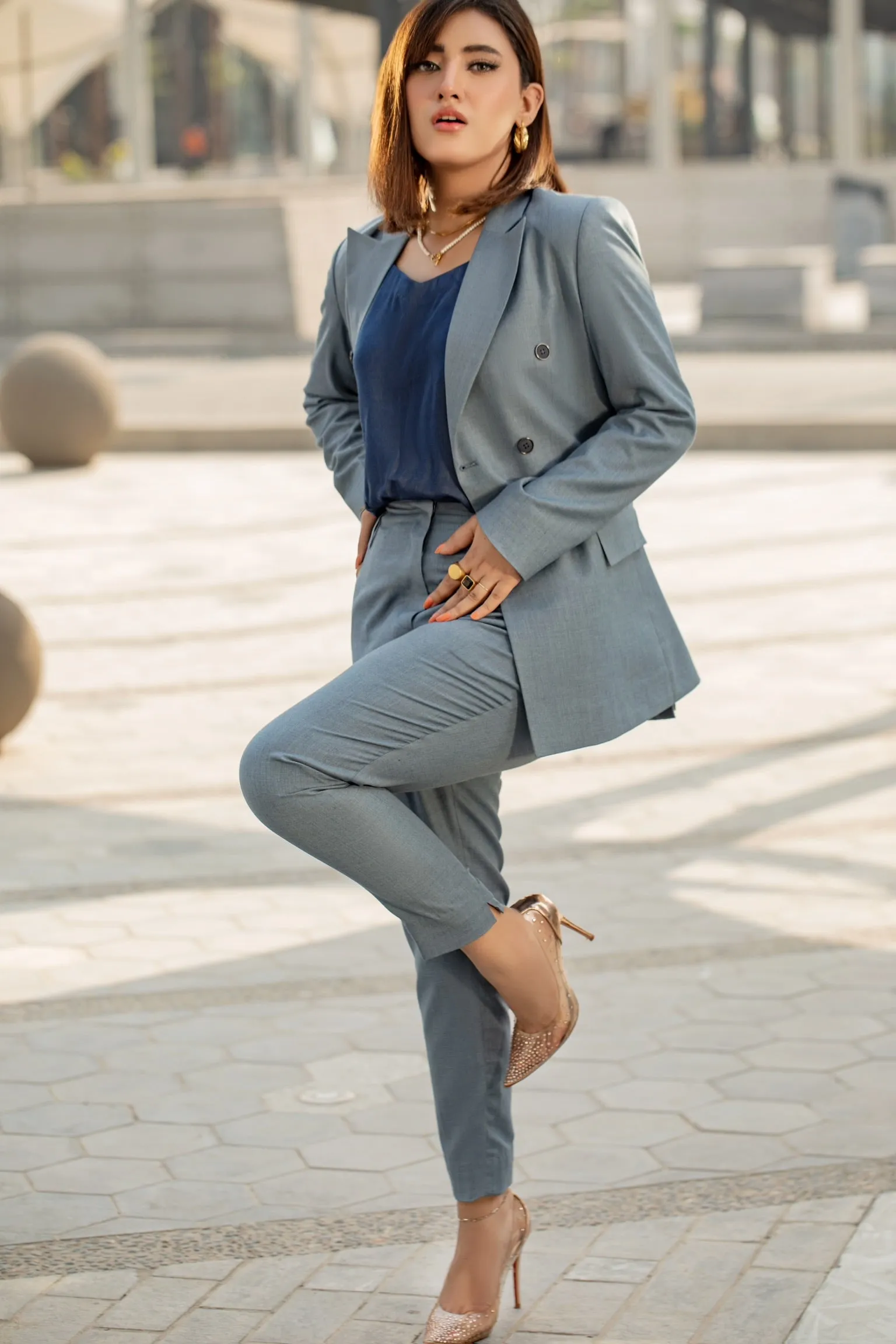 French Blue - Double Breasted Suit