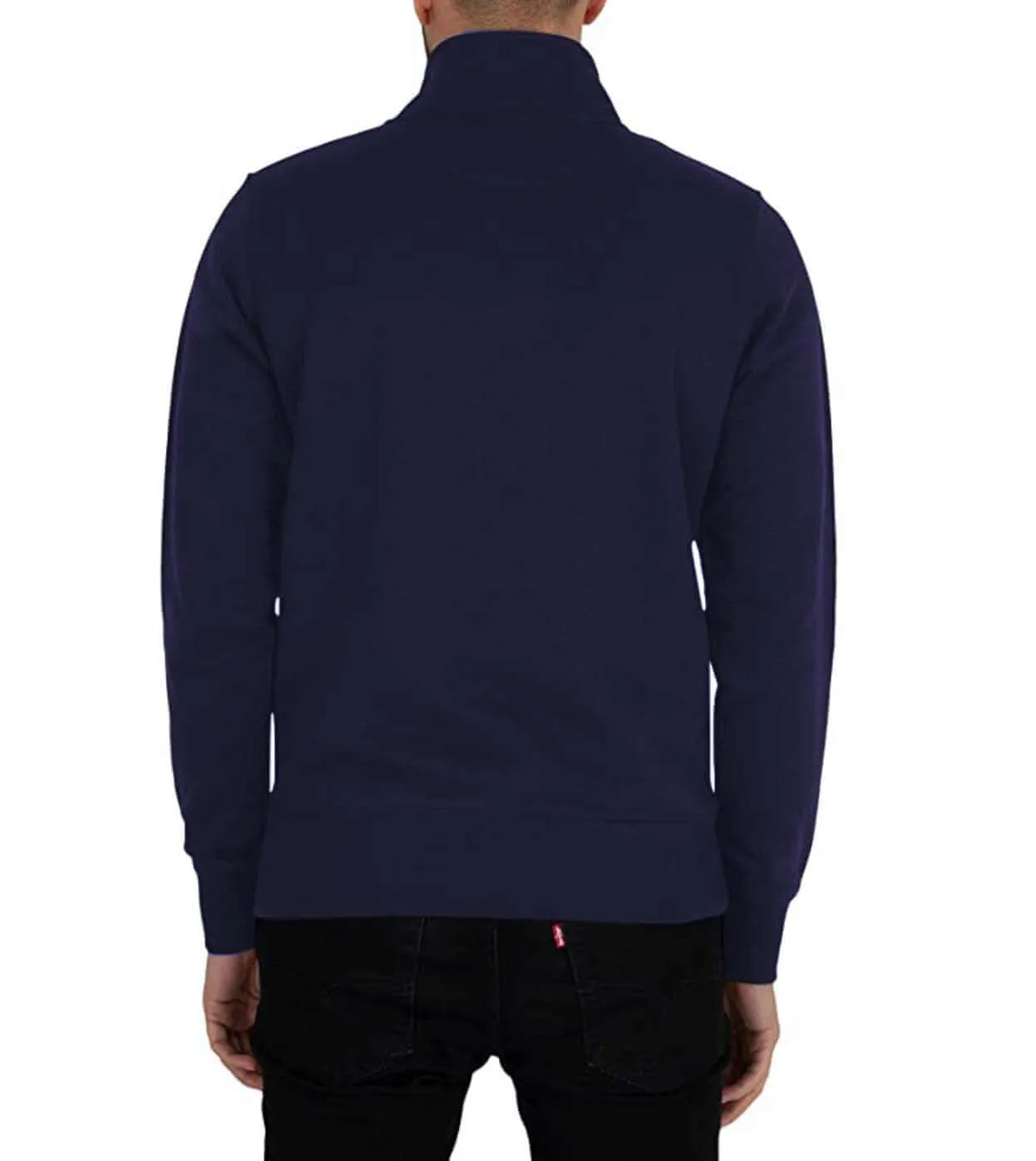 GANT Mens Regular Shield Half Zip Sweatshirt Evening Blue