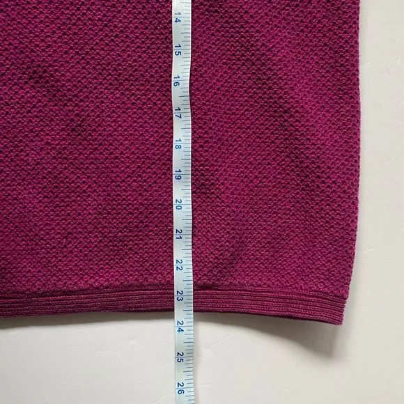 Gap Sweater Womens Large Deep Magenta Heavy Knit V Neck 80s Vintage