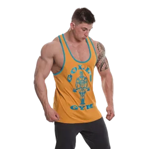 Golds Gym Muscle Joe Contrast Stringe- Gold/Turquoise
