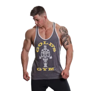 Golds Gym Muscle Joe Contrast Stringer - Grey/White
