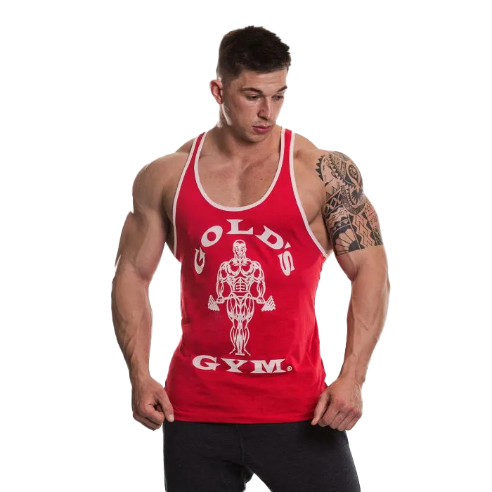 Golds Gym Muscle Joe Contrast Stringer - Red/White