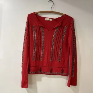 Gorgeous! Vintage Anthropologie Sleeping on Snow Nordic Sweater Red Small