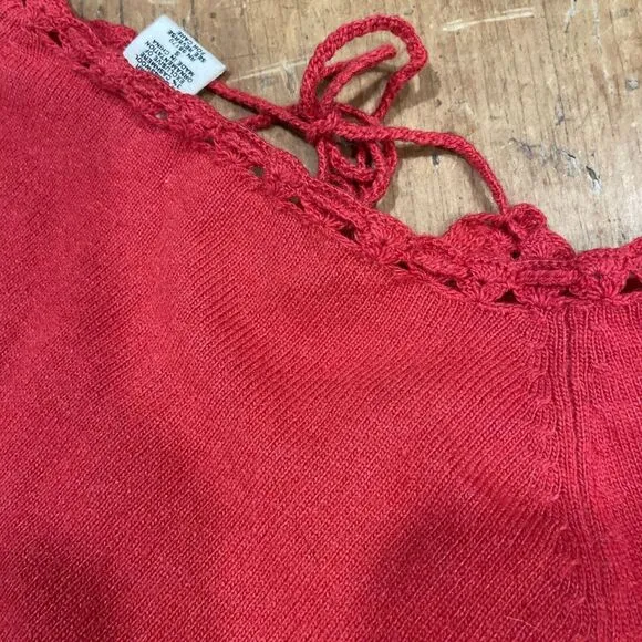 Gorgeous! Vintage Anthropologie Sleeping on Snow Nordic Sweater Red Small