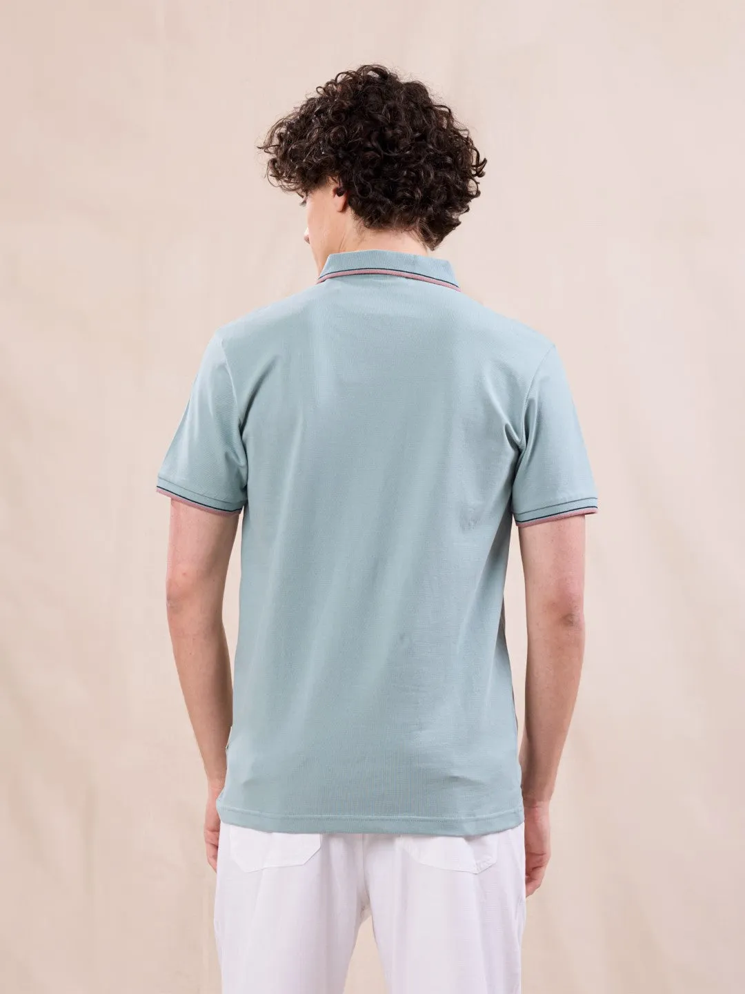 Green Plain Polo T-Shirt