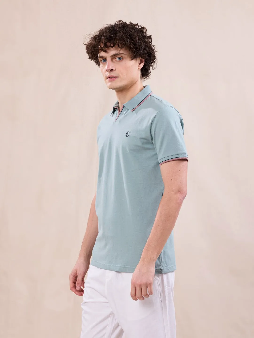 Green Plain Polo T-Shirt