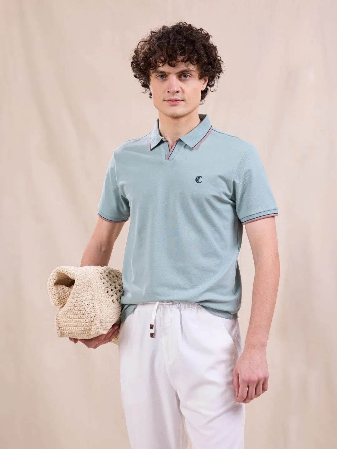 Green Plain Polo T-Shirt