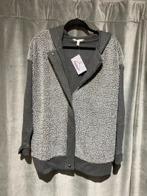 Grey Fleece/Cotton Zip Up Sweatshirt