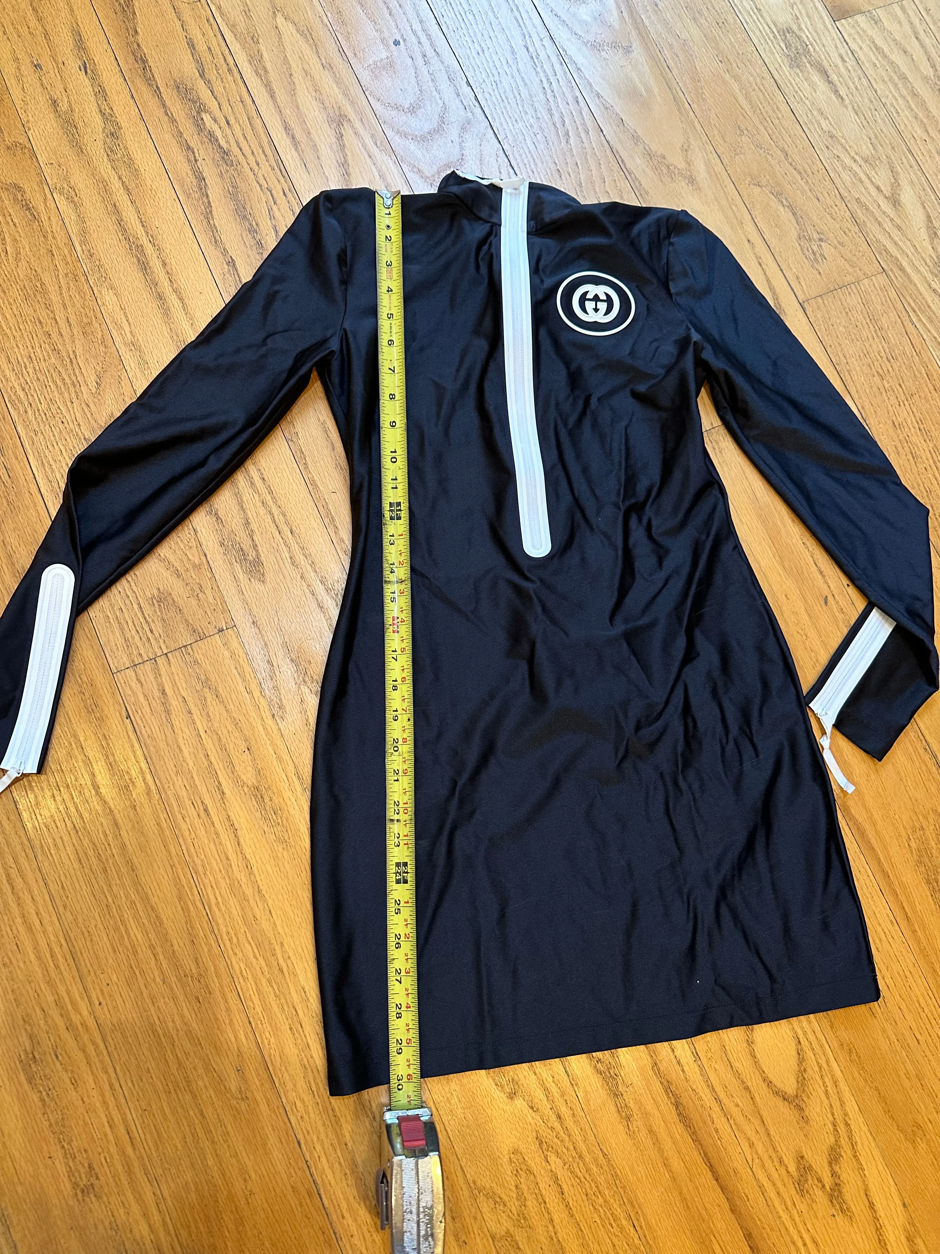 Gucci Logo Zip Dress in Black