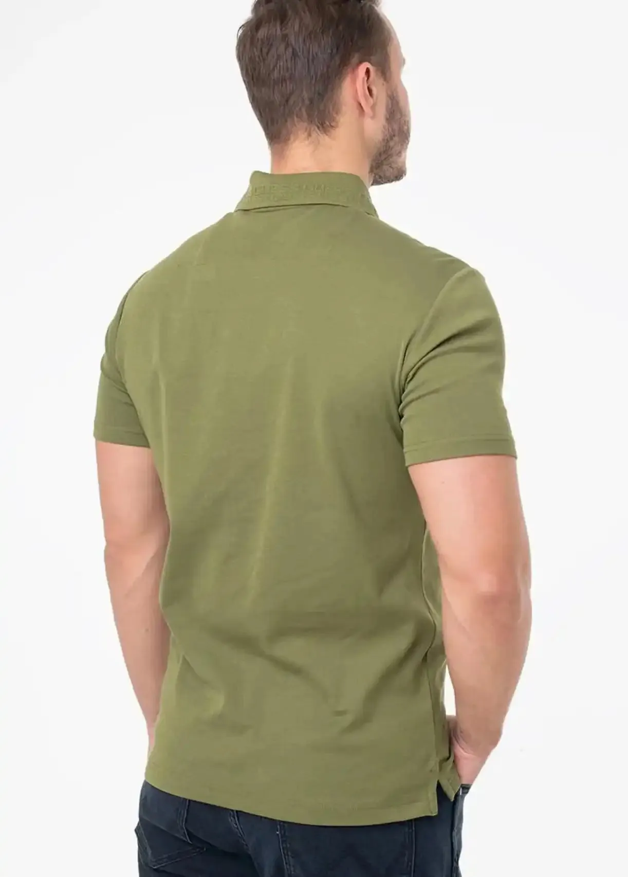 Guess Men's Nolan SS Polo Shirt Green Stone