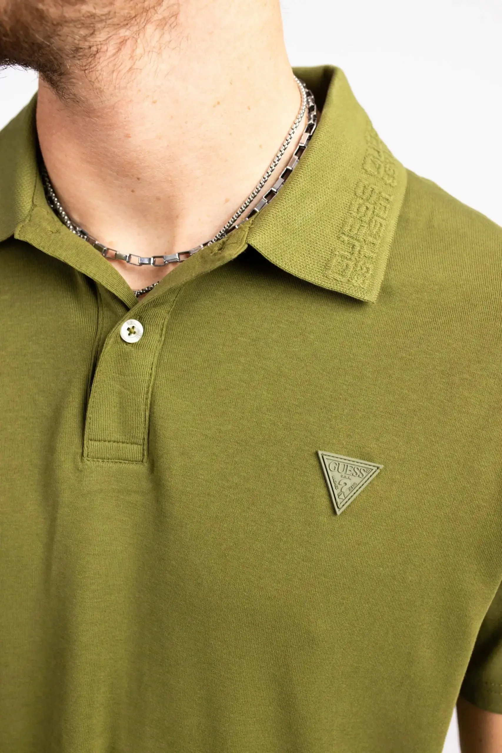Guess Men's Nolan SS Polo Shirt Green Stone