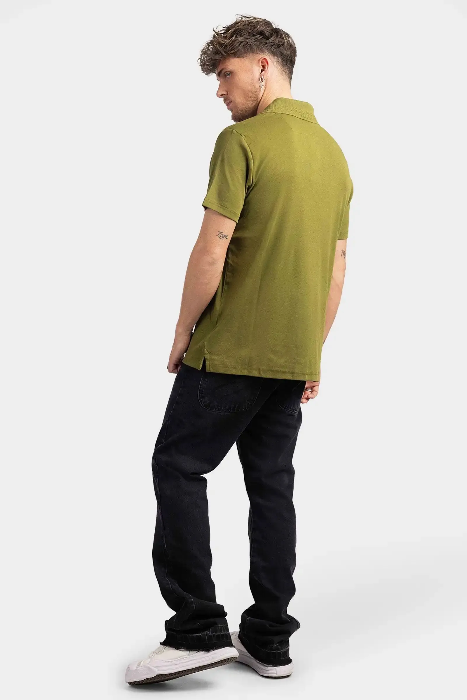 Guess Men's Nolan SS Polo Shirt Green Stone