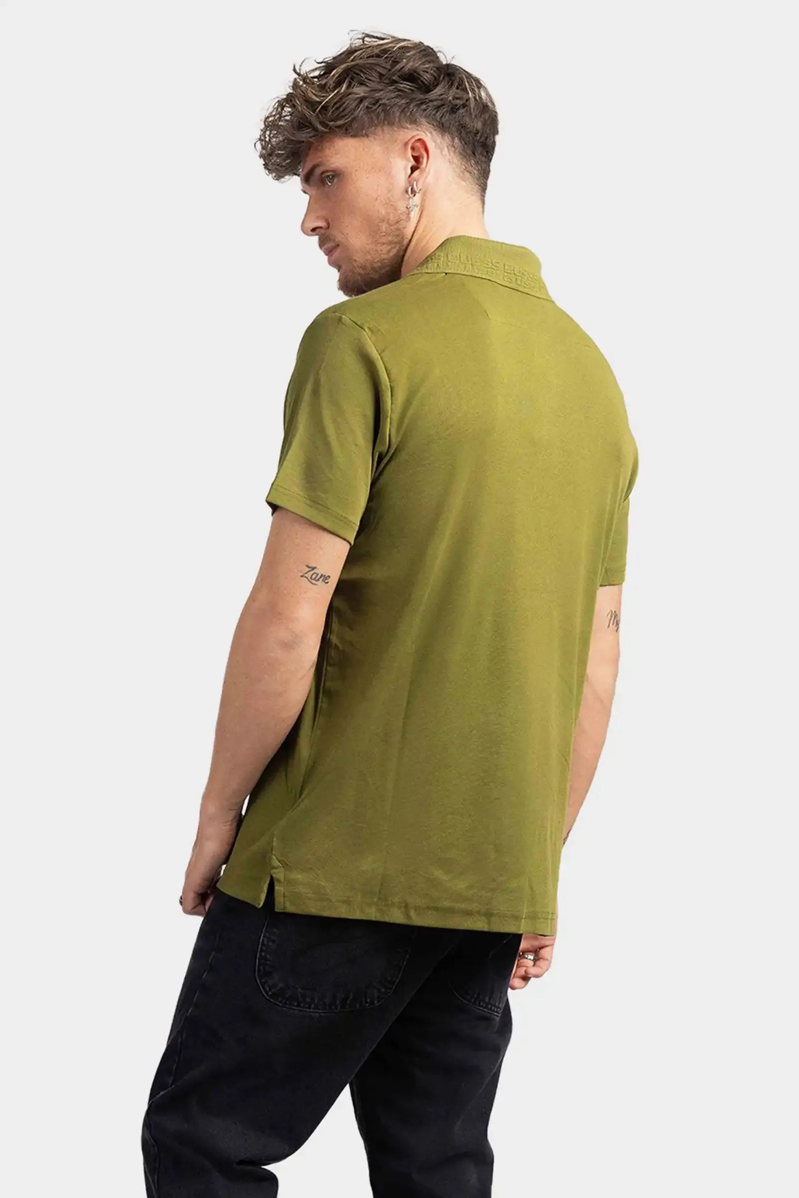 Guess Men's Nolan SS Polo Shirt Green Stone