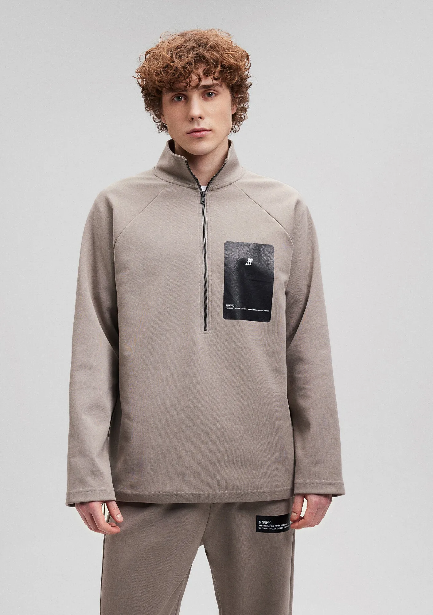 Half Zip Brown Sweatshirt
