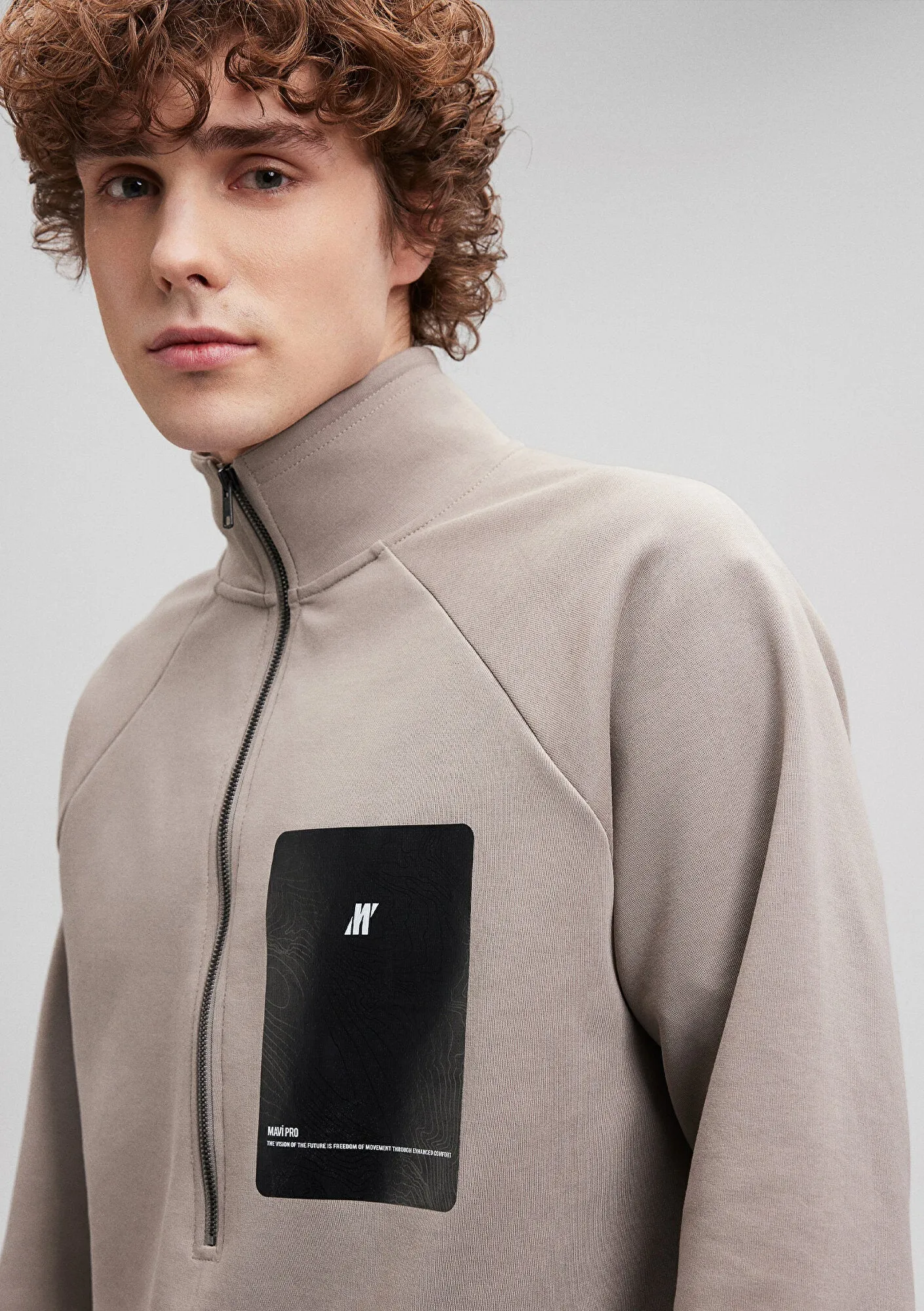 Half Zip Brown Sweatshirt