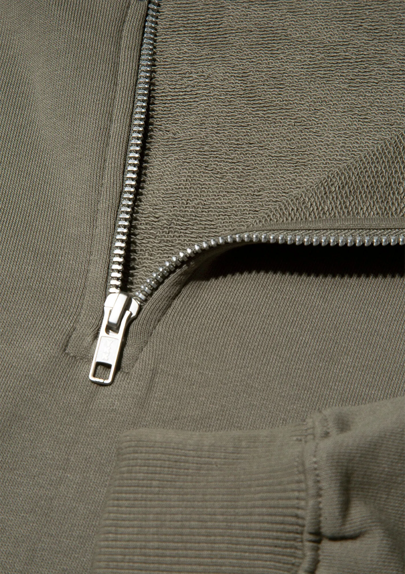 Half Zip Green Basic Sweatshirt