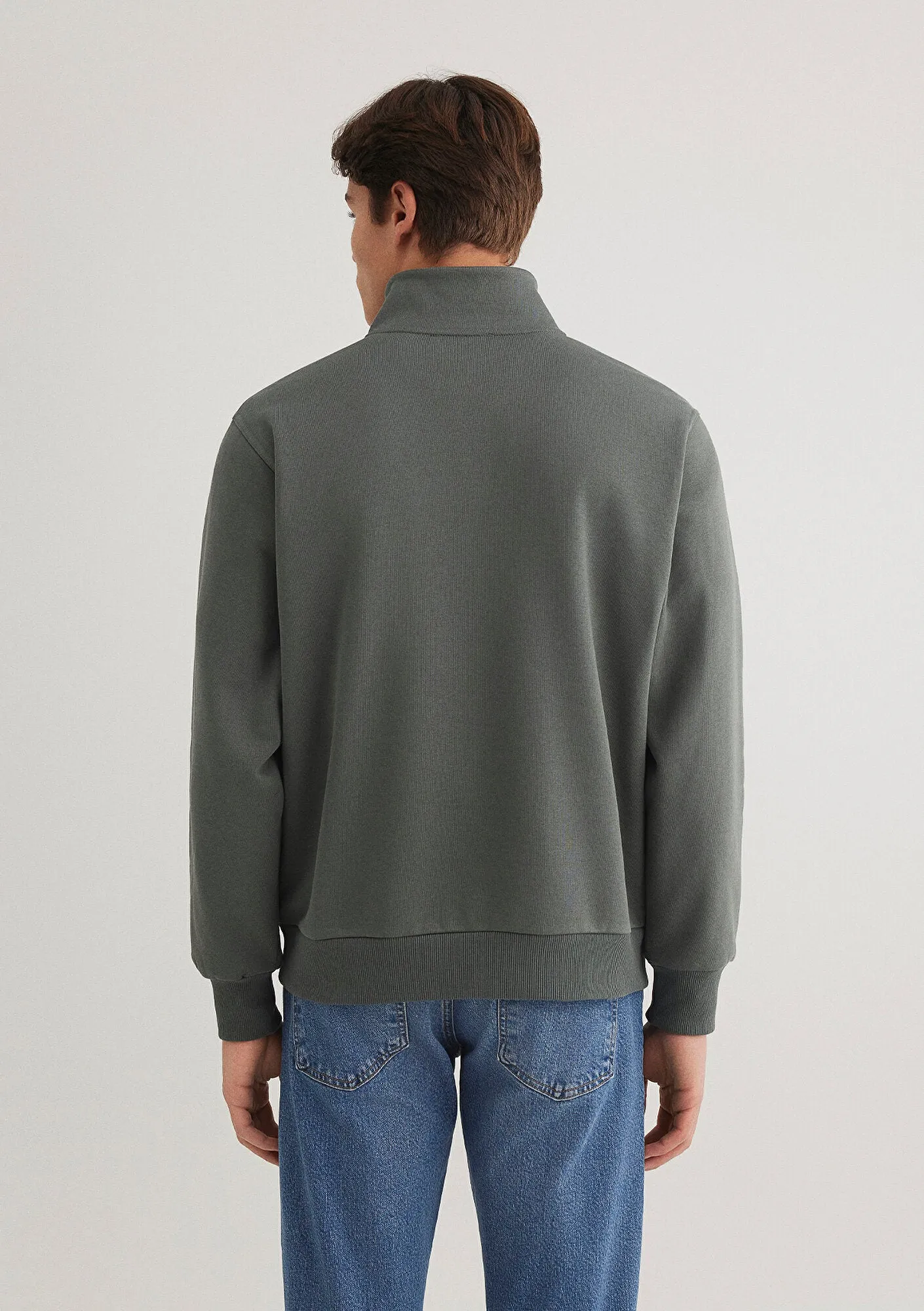 Half Zip Green Sweatshirt
