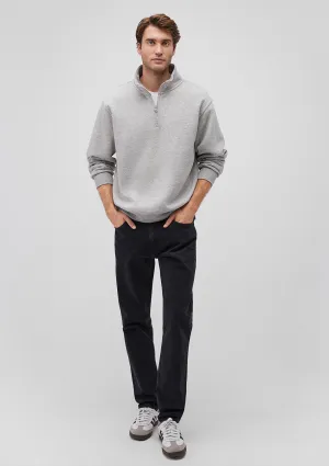 Half Zip Grey Basic Sweatshirt