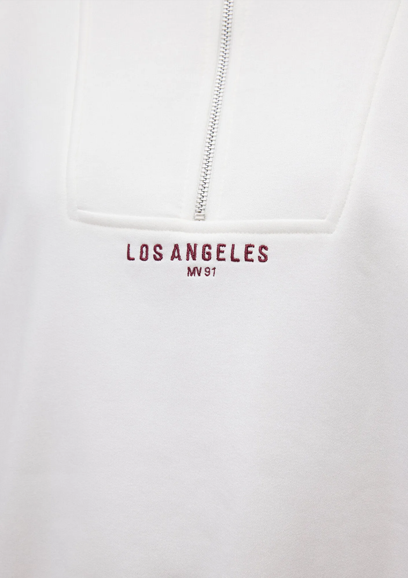 Half Zip White Sweatshirt