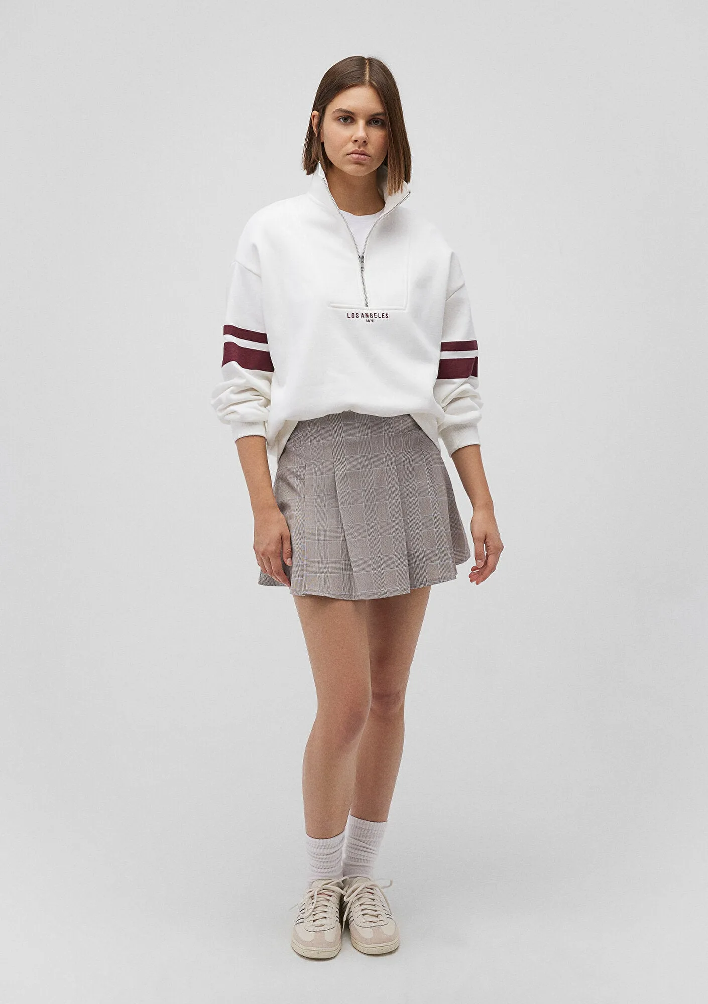 Half Zip White Sweatshirt