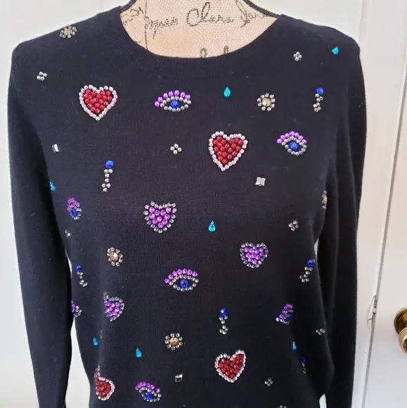 🆕️Halogen Cashmere Rhinestone Sweater Size Small