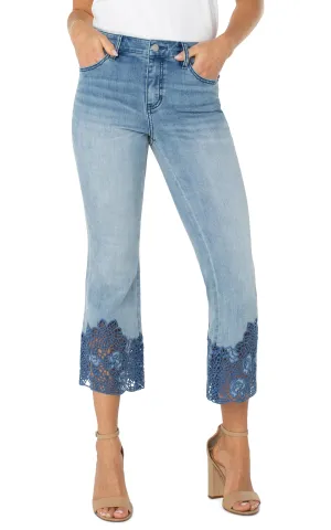 Hannah Crop 25.5" Crochet Hem Jean