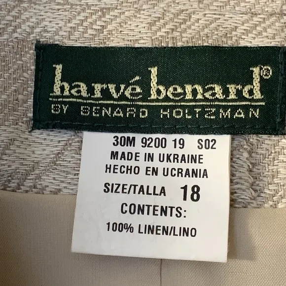 Harve Bernard size 18 linen skirt suit set. Vintage! NWT!!