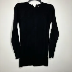 Hayden 100% cashmere back zip long sleeve sweater black size XS