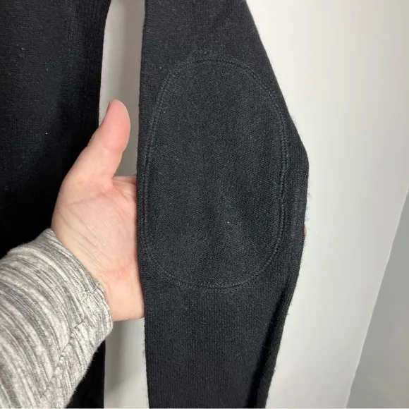 Hayden 100% cashmere back zip long sleeve sweater black size XS