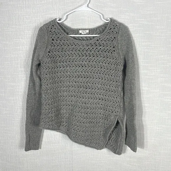 Helmut Lang - Wool   Cashmere Crochet Knit Asymmetric Pullover - Medium