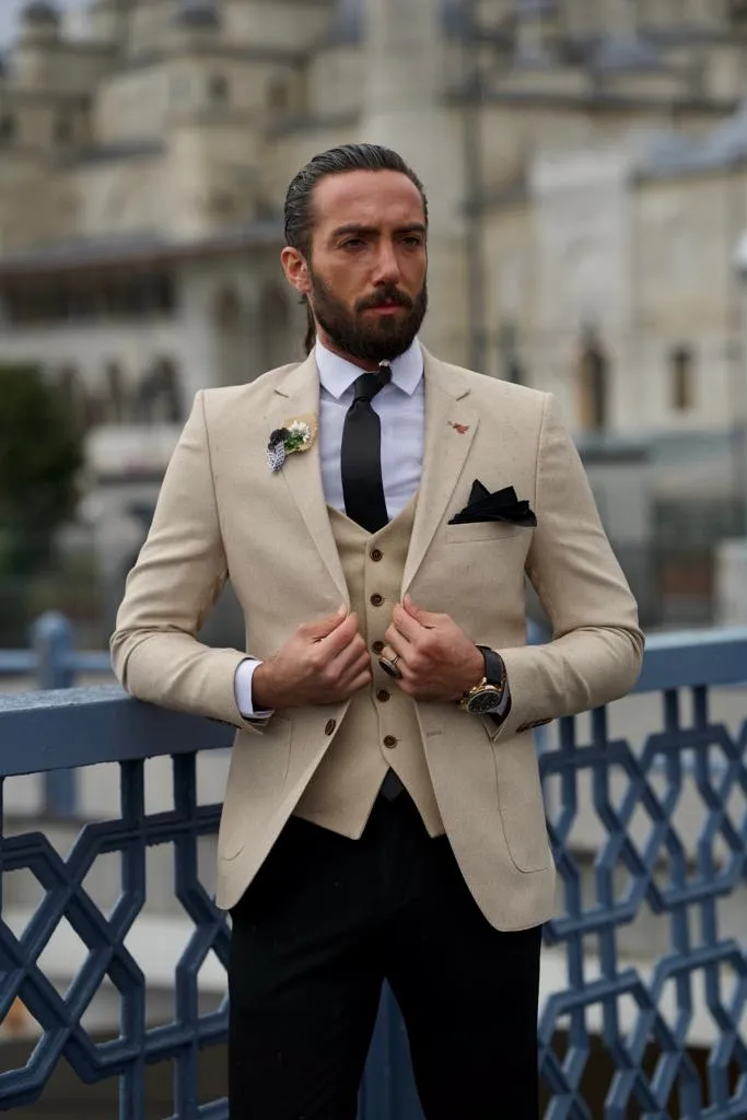 Henderson Beige Slim Fit Blazer - Elevate Your Wardrobe
