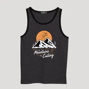 HG "Mountains" Printed ActiveFit Sleeveless Vest - Charcoal Gray