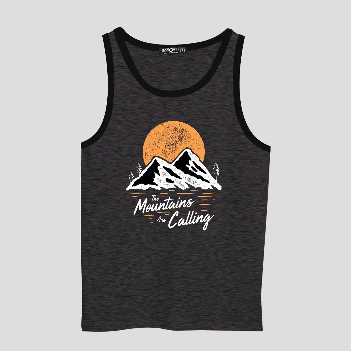 HG "Mountains" Printed ActiveFit Sleeveless Vest - Charcoal Gray