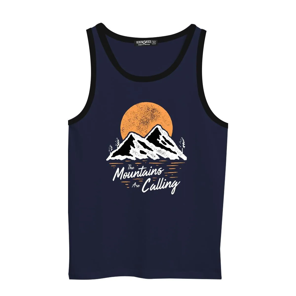 HG "Mountains" Printed ActiveFit Sleeveless Vest - Dark Navy
