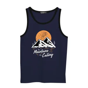 HG "Mountains" Printed ActiveFit Sleeveless Vest - Dark Navy