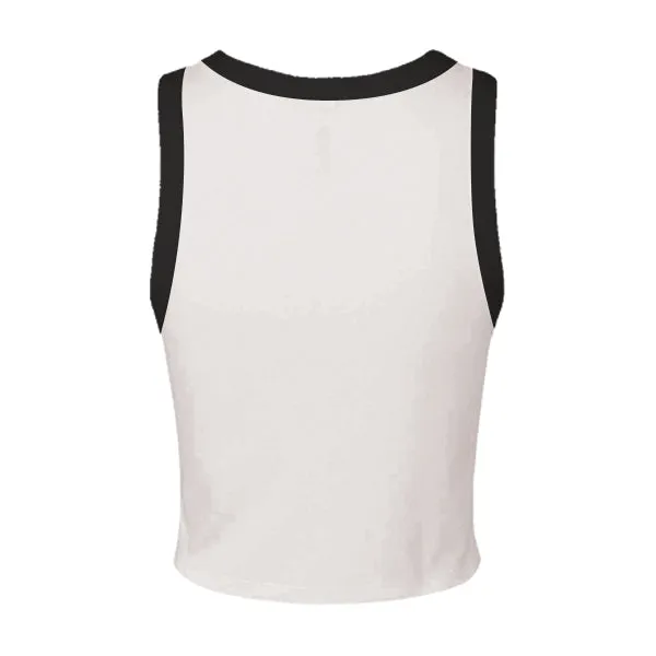 High Neck Rib Tank with Contrast Trim