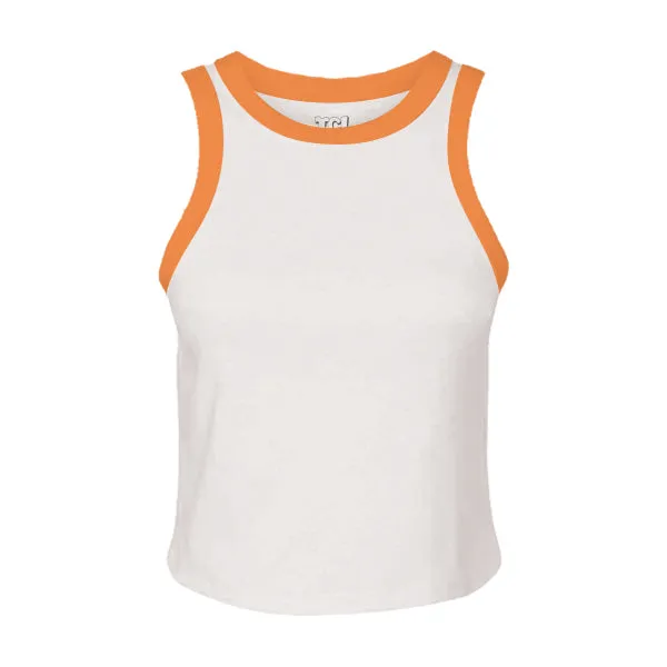 High Neck Rib Tank with Contrast Trim