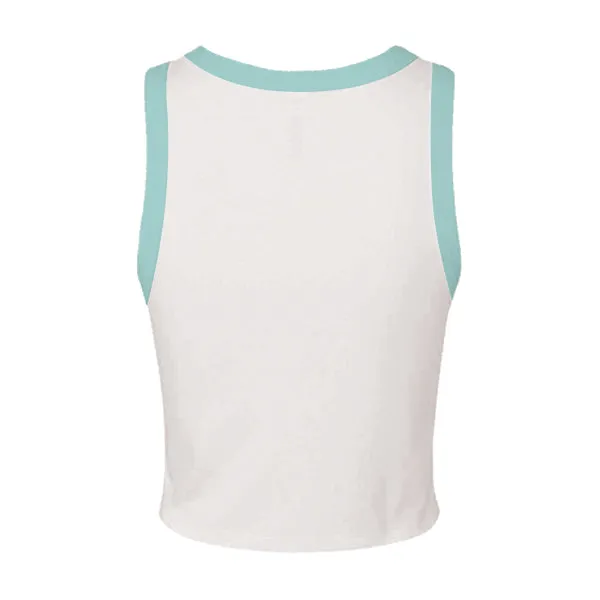 High Neck Rib Tank with Contrast Trim