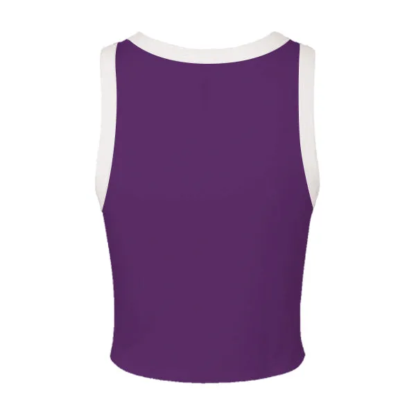 High Neck Rib Tank with Contrast Trim