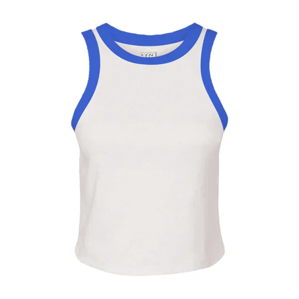 High Neck Rib Tank with Contrast Trim