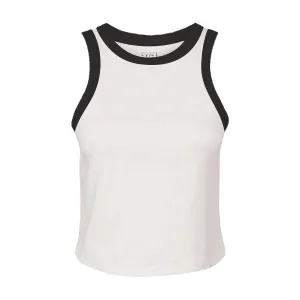 High Neck Rib Tank with Contrast Trim