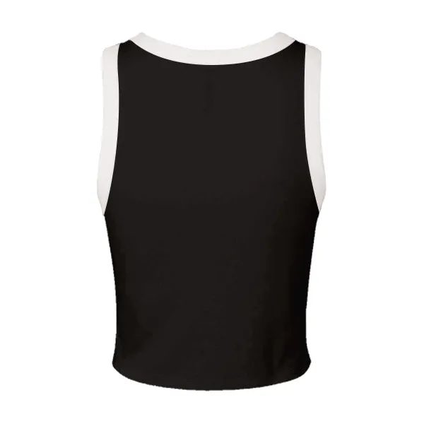 High Neck Rib Tank with Contrast Trim