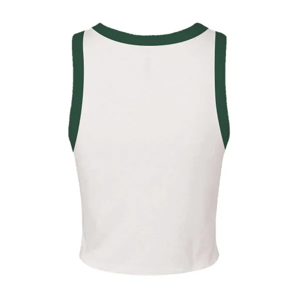High Neck Rib Tank with Contrast Trim