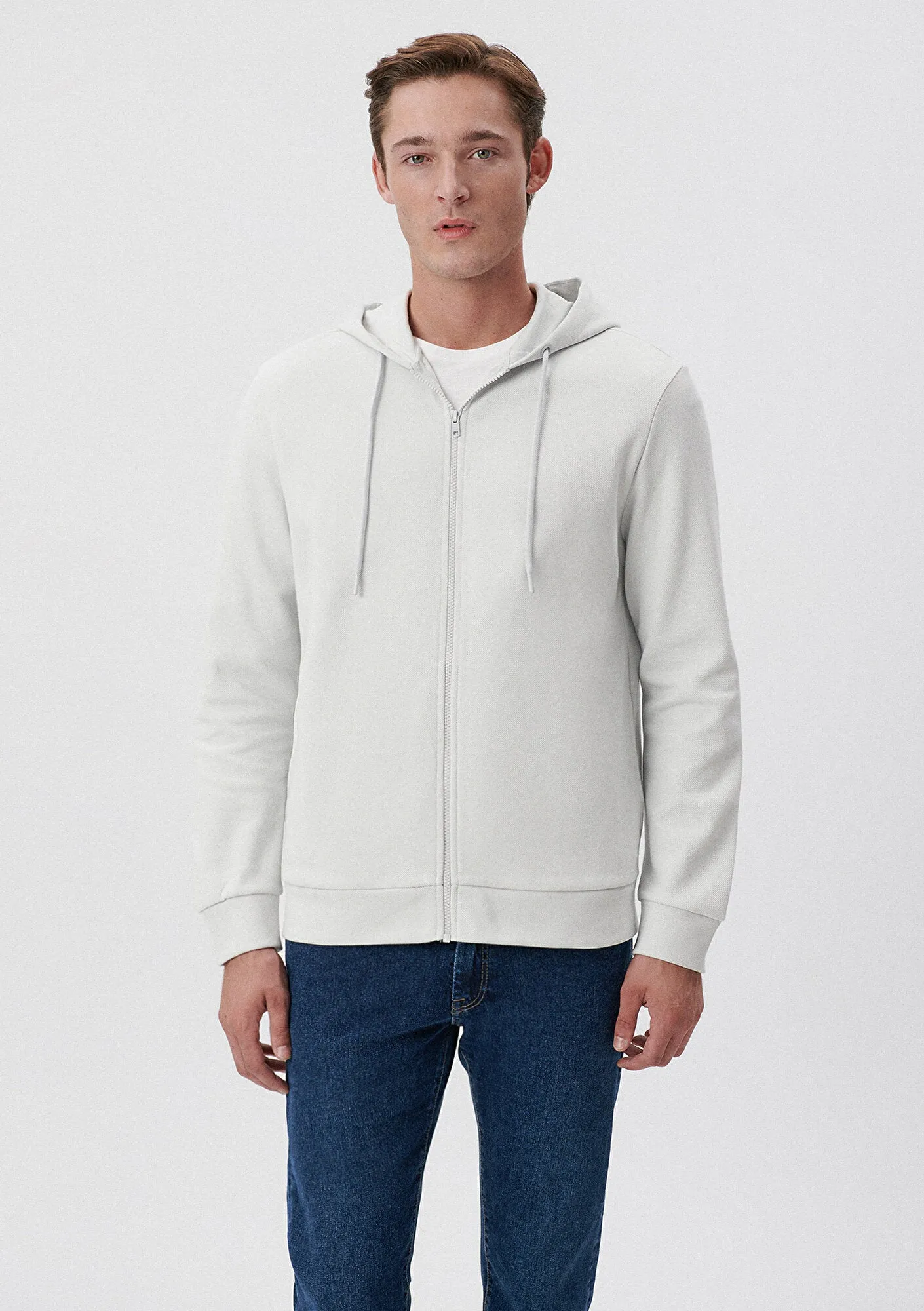 Hooded Zip Up Grey Sweatshirt