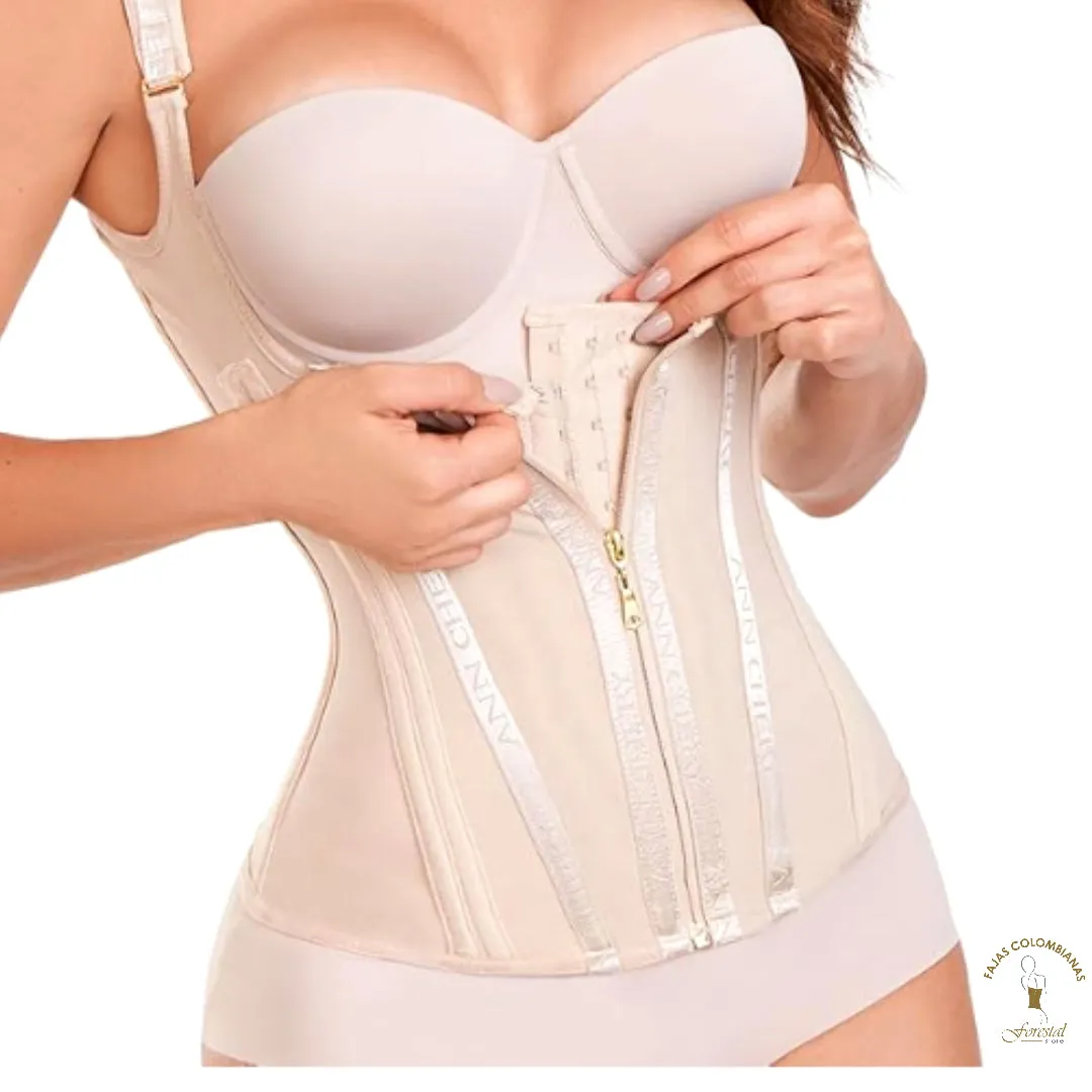 Hourglass silhouette waist cincher with hooks and zipper for women, High Compression | Fajas Colombianas