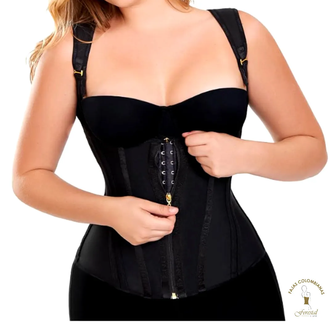 Hourglass silhouette waist cincher with hooks and zipper for women, High Compression | Fajas Colombianas