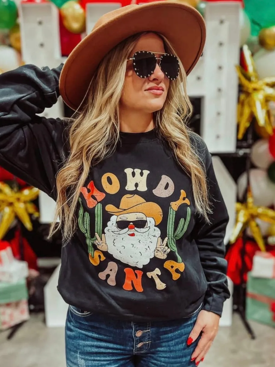 Howdy Santa Sweatshirt: Charcoal